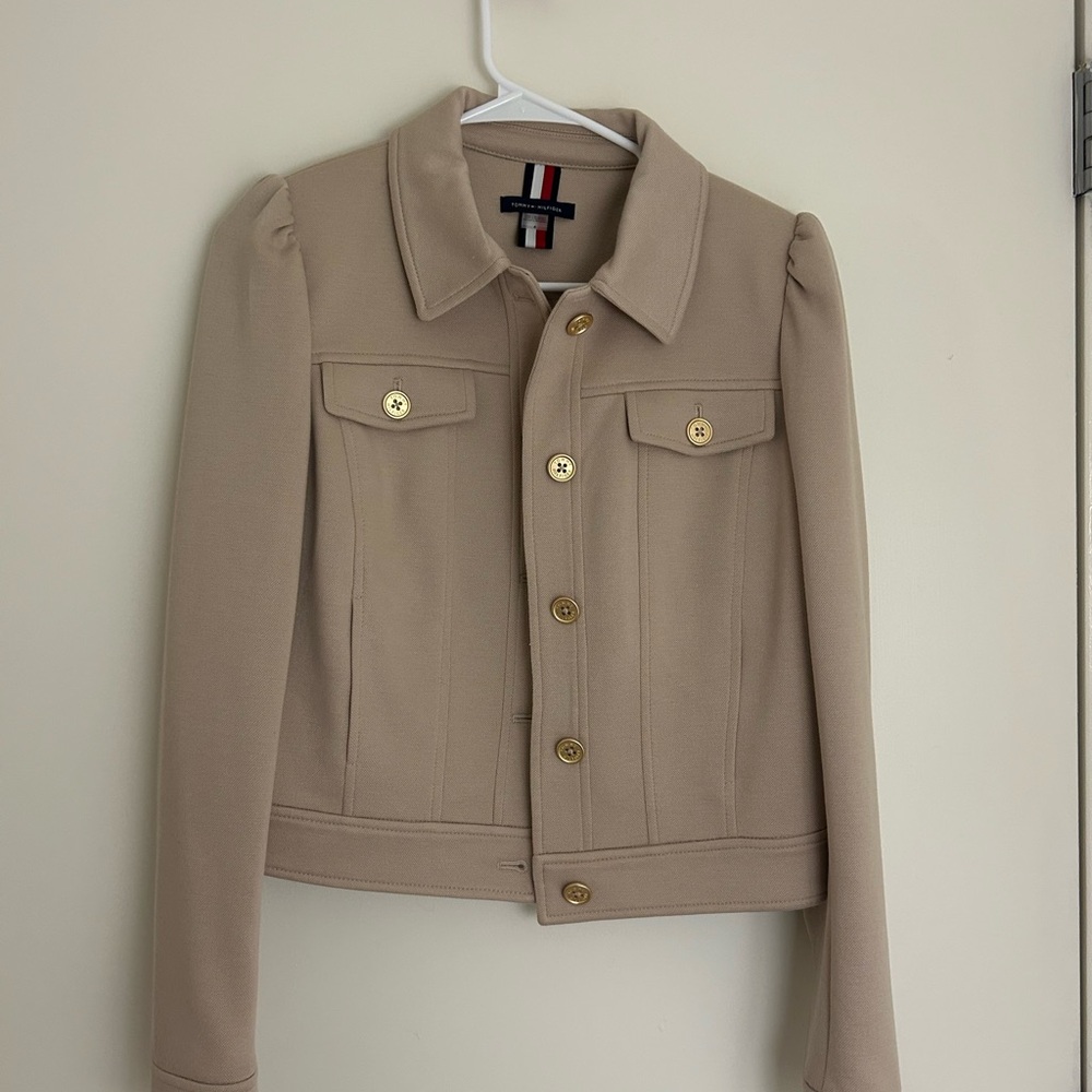 Tommy Hilfiger Women's Beige Blazer with Gold Buttons